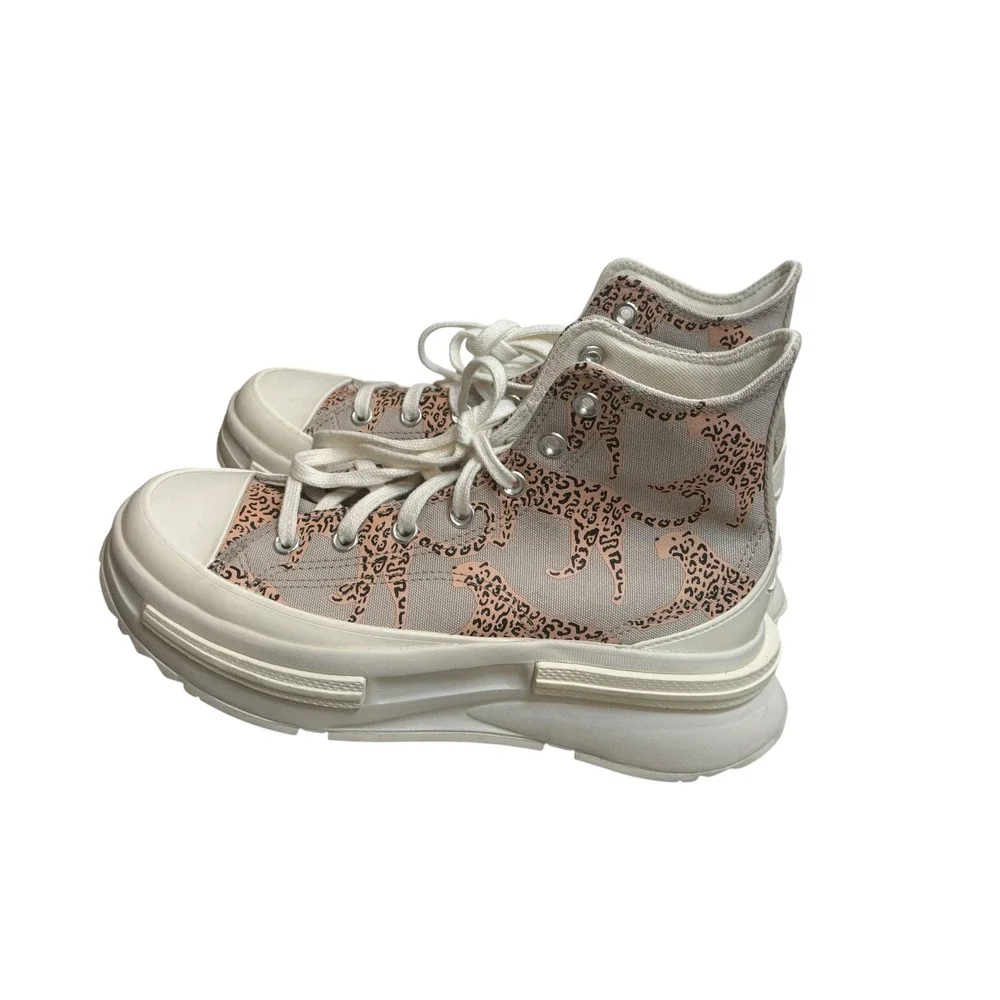 Converse Run Star Legacy CX High Top Platform Sneakers Pink Leopard Print Womens